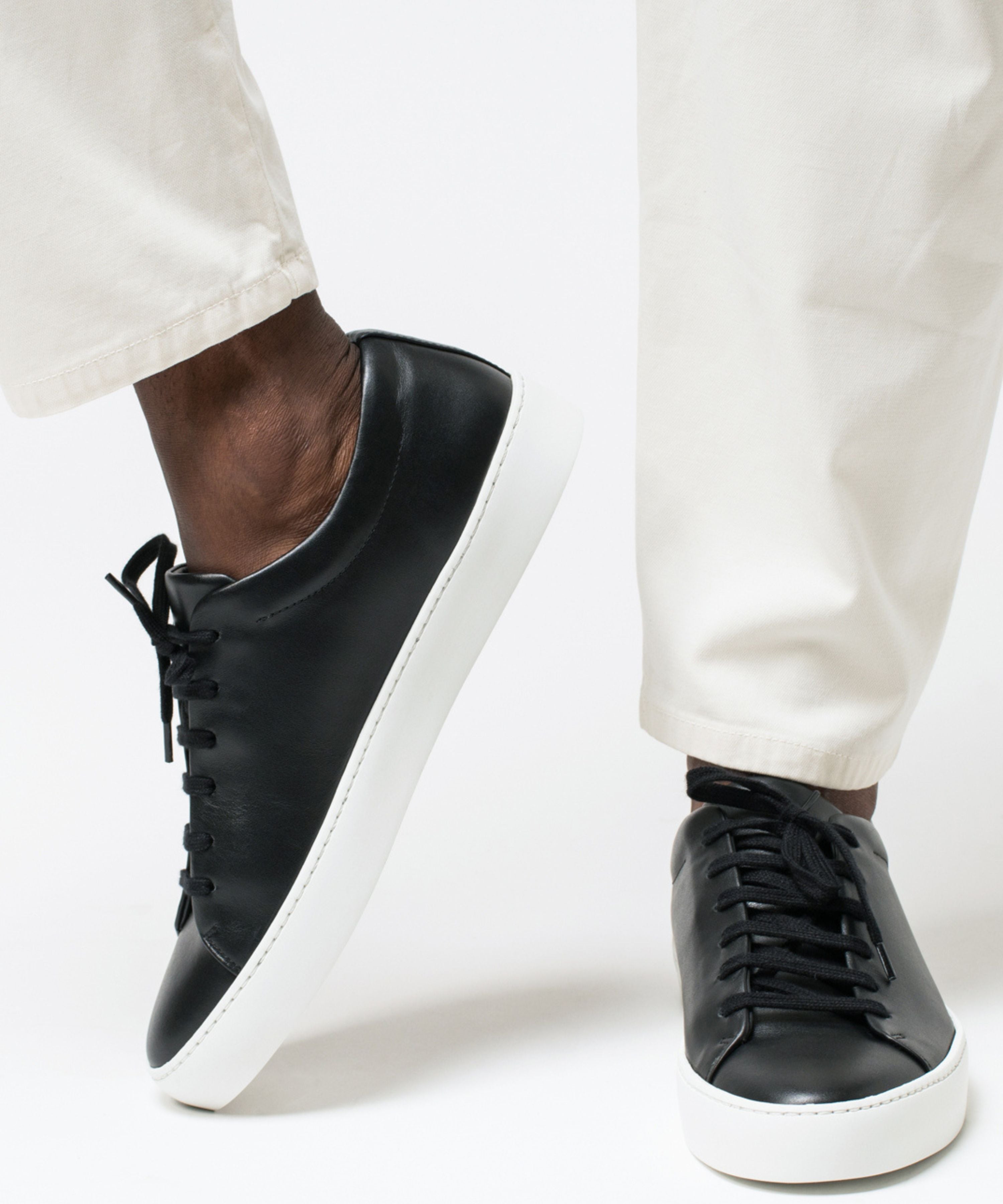 black royal tumbled leather