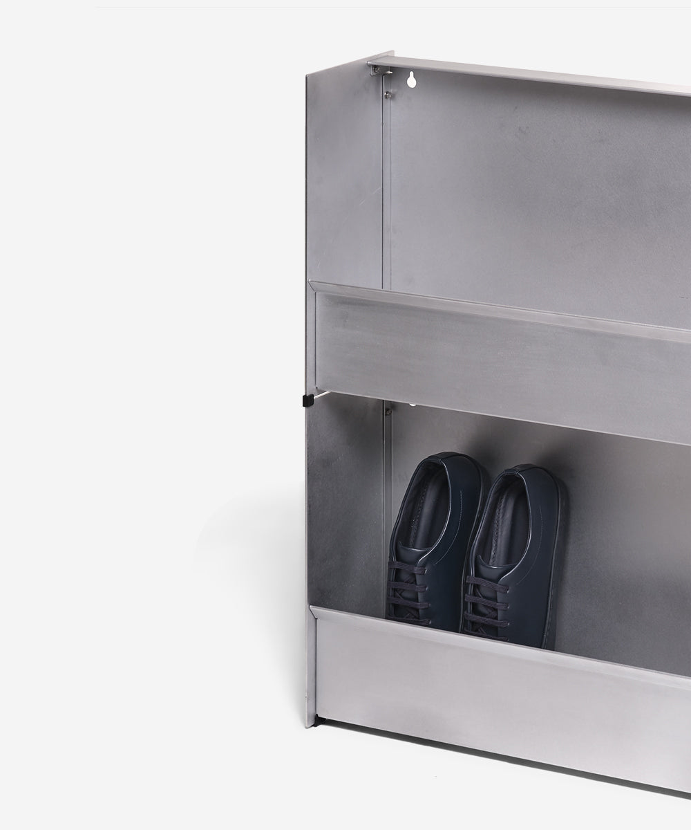 Shoe Rack Brushed Aluminium