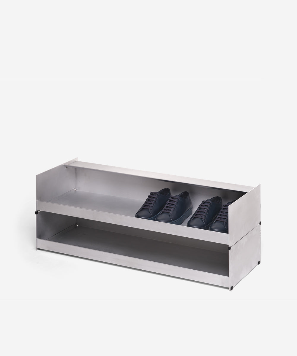 Shoe Rack Brushed Aluminium