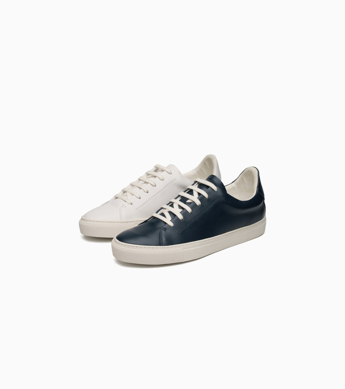 Dark blue and white